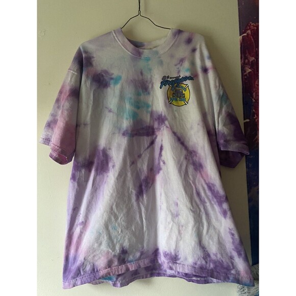 VTG Tie Dyed Hot Rod ‘Hot Times Kool Cars’ Tee Mens XL - Picture 2 of 3